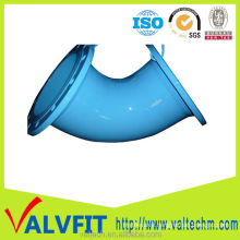 Double Flanged Ductile Iron Waterworks Pipelines Flange Pipe Fittings 45deg Equal Elbow Bend